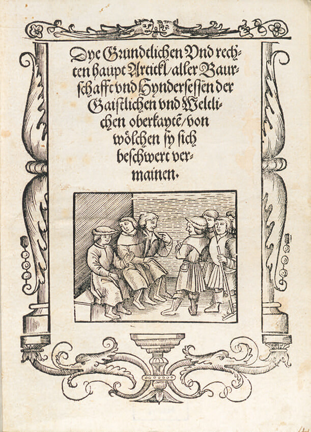 Titelseite der 12 Artikel, 1525. Klick öffnet die PDF