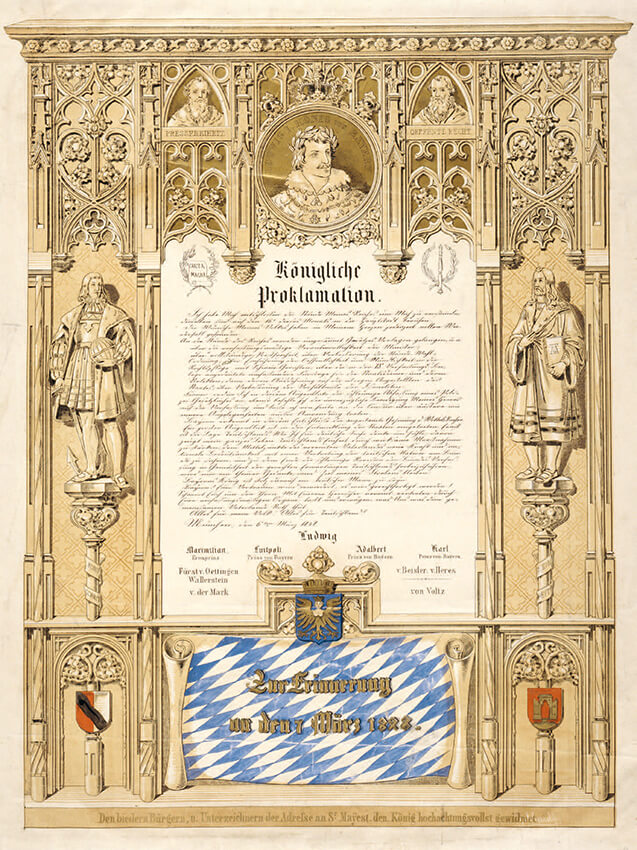 Erinnerungsblatt zur königlichen Proklamation vom 6. März 1848
