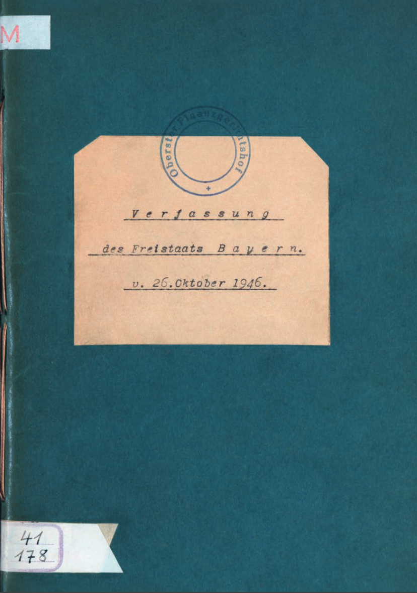 Verfassung des Freistaats Bayern vom 26. Oktober 1946