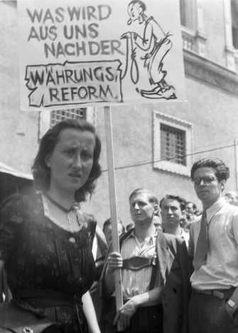 Hungerdemonstration von Studenten in München, 1948