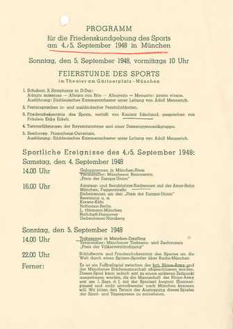 Veranstaltungsprogramm der Europa-Union Bayern, 1948