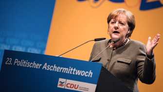 Angela Merkel beim Politischen Aschermittwoch in Demmin, 2018