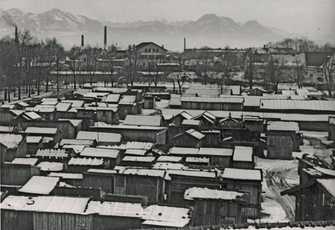 Barackenlager in Rosenheim, 1946