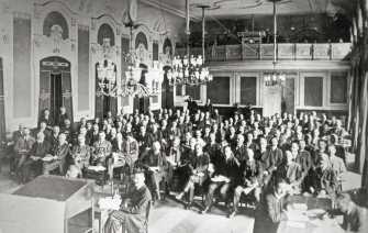 Sitzung des bayerischen Landtags im Spiegelsaal der Harmonie in Bamberg, 1919