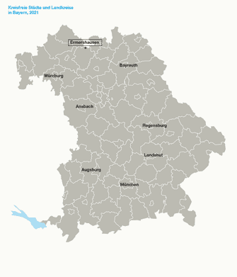 Kreisfreie Städte und Landkreise in Bayern, 2021