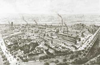 Werk der Maschinenbau-Actiengesellschaft Nürnberg, eine der ersten großen Fabriken, 1895