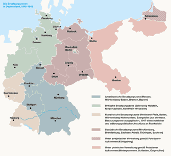 Die Besatzungszonen in Deutschland, 1945–1949